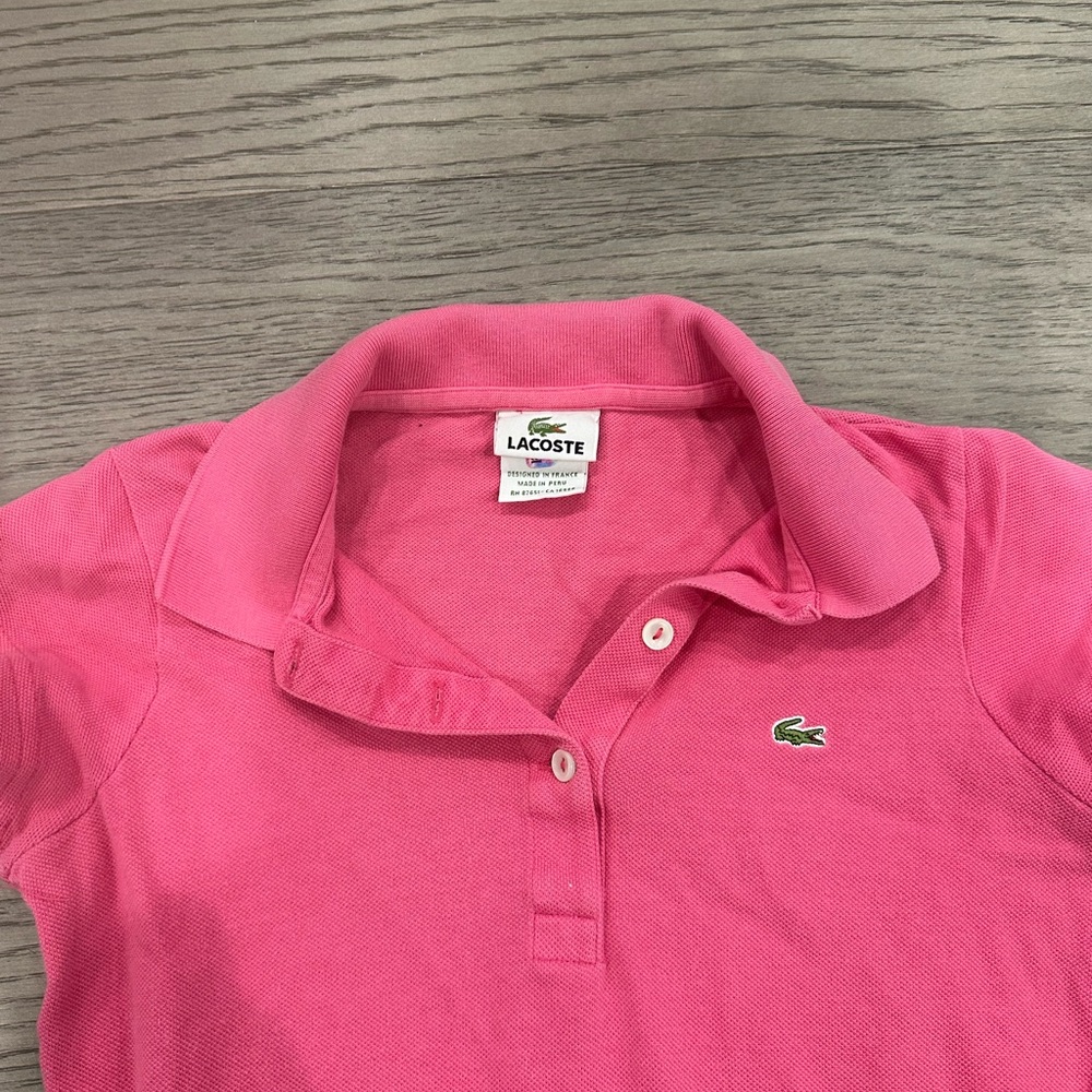 Lacoste Vibrant Pink Polo Dress - Picture 3 of 4